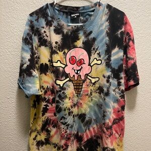 Icecream Tie-Dye Skull Ice Cream Kids T-Shirt